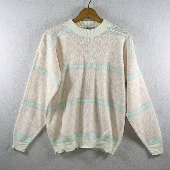 Jane Adams Sweaters - Vintage 90s Womens Sweater Sz M Cottage Pastel Soft Girl Grandma Indie USA Made